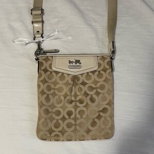 Coach Beige and Cream Crossbody Bag